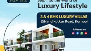 Yoga Deck villas near Sudireddypalli Road Kurnool || SS Sahasra Palm Tree 3 and 4BHK Villas 
